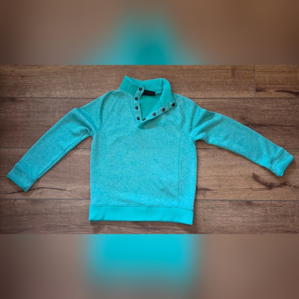 Under Armour Boy's Turquoise Button-Up Pullover